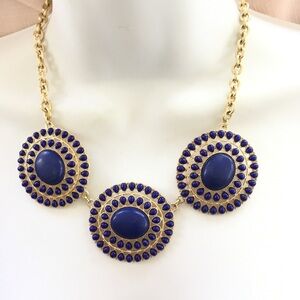 CHAPS Chunky Blue Cabachon Gold Necklace